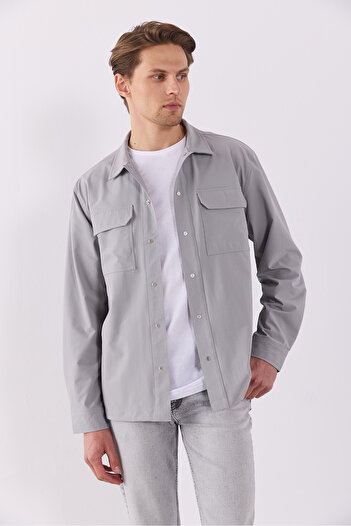 VENA Pedro Parachute Jacket - Ice Gray Model
