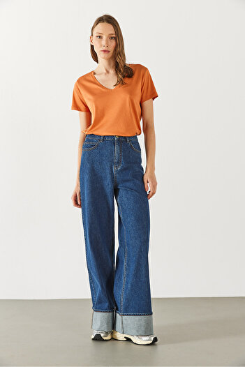 VENA Μπλούζα Boyfriend V Γραμμή Κανονική Modal (TENCEL)(TM) - TERRACOTTA