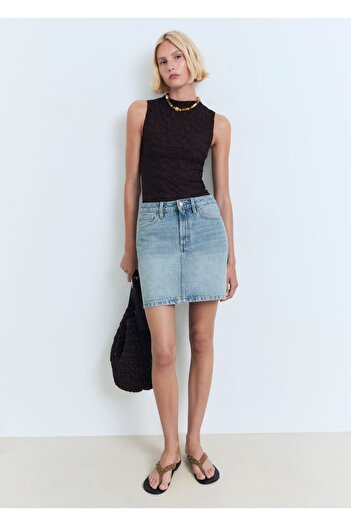 MANGO Woman Short Denim Skirt