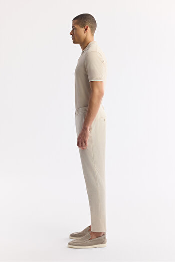Avva Men's Comfort Slim Fit Stone Side Pocket Bi-Stretch Trousers A51Y3206