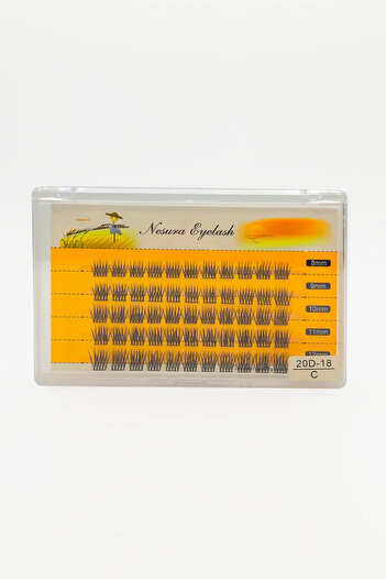NESURA EYELASH Nesura 20d Mix Tekli Demet Kirpik, Tekli Takma Kirpik - No:18