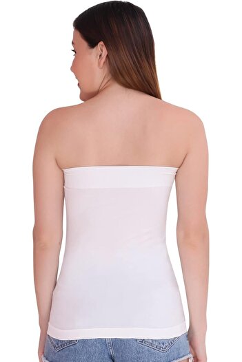 Glamroot Women's/Girl's Strapless Stretchable Long Bandeau Tube Top Camisole - White, One Size