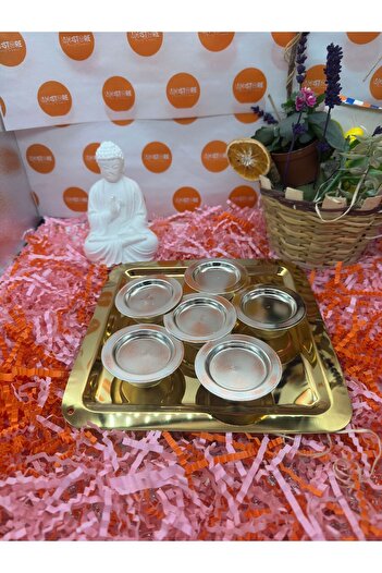MGEStore 6-Piece Silver Mini Decorative Turkish Delight Bowl Coffee Side Metal Presentation Bowl Macaron Bowl Sugar Bowl 6 Pieces