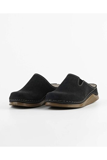 DR KLOMPA Women's Sabo - Black Nubuck - Comfort Supported Structure Stylish Design Soft Sole Suitable for Daily Use