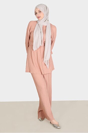 Alvina Waffle Effect Double Pants Set - 42716