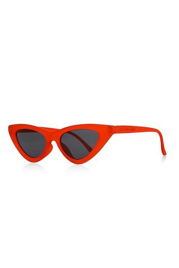 Kinary Red Matte Cat Eye Transparent Sunglasses - 1010-2