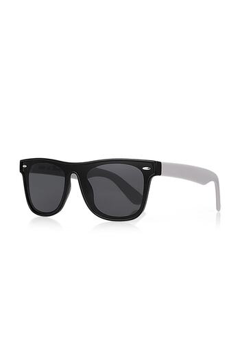 Kinary Unisex Sunglasses Black Shiny Gray Handle Glass Black 2008