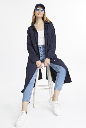 Jamila Long Length Belted Lined Women's Trench Coat