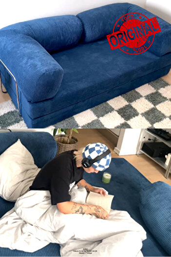 Dekoro YENY SOFA FİTİLLİ KADİFE, MODERN, PRATİK, YER YATAĞI, DAYANIKLI, BONDEX SÜNGER, ÖZEL ÖLÇÜ İMKANI