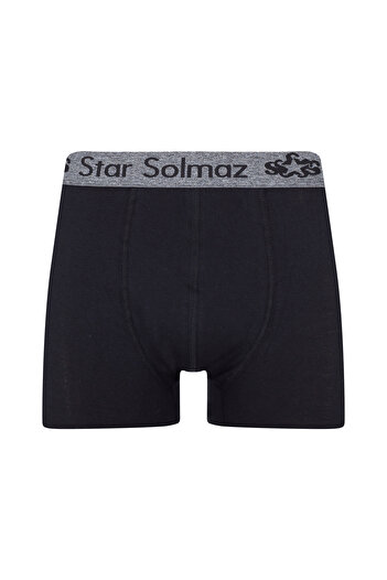 starsolmaz Men's 10-Piece Black Plain Boxer Set