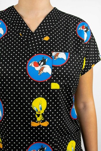 Nur Medikal Giyim Uniformă unisex cu model Sylvester Tweety pentru doctor, asistentă medicală, spital, chirurgie