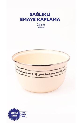 EMAYlab Mood Enamel Mixing and Salad Container 24cm 4 Liters (CONTAIN COOKER)