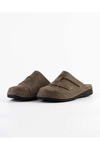 DR KLOMPA Men's Sabo - Mink Nubuck - Comfort Supported Structure Stylish Design Soft Sole Suitable for Daily Use