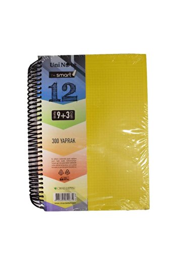 Çınar دفتر ملاحظات حلزوني (a4) 300 ورقة 9 (مربع)+3 (مخطط)