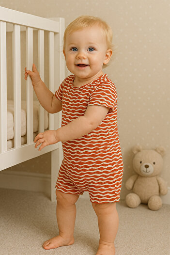 Melekpare Summer Short Jumpsuit - Baby Girl, 100% Cotton, Soft Barbatöz, 6 Months - 24 Months