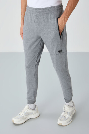 AIR JONES Lucas Gray Melange Lace-Up Men's Tracksuit Bottom - 84917