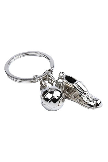 Universal 3D Metallic Keychain with Football Shoes and Ball Model