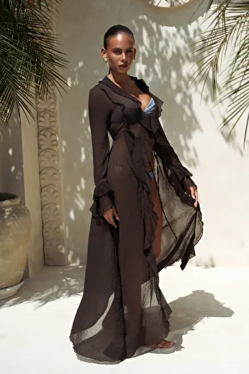 BOHEMAİ Freya Brown Long Dress