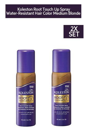 Wella Koleston Root Touch Up Spray – Water-Resistant Hair Color - Medium Blonde, 75ml x2
