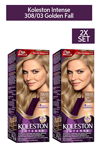 Wella Koleston Intense – Long-Lasting, Vibrant Hair Color – 308/03 Golden Fall x2