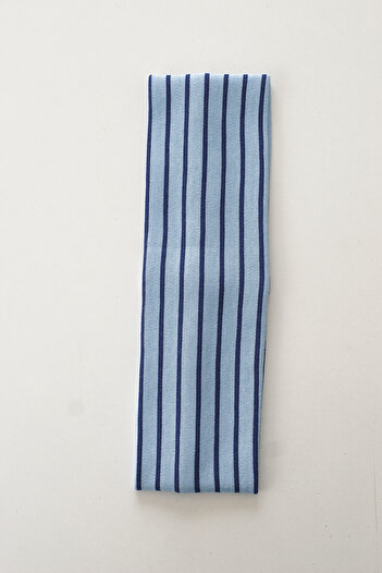 Mrey Blue Striped Stretchy Cotton Bandana, Hair Bandana, Sports Bandana, Sports Hair Band Women Men