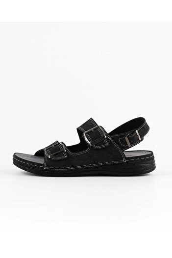 DR KLOMPA Men's Comfortable Black Sandals Orthopedic Sole
