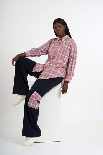 HANIQA Women's Sports Casual Suit with Plaid Detail |   36-42