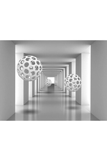 media Self-adhesive and washable wall mural Tunnel with white balls2, 200 x 150 cm