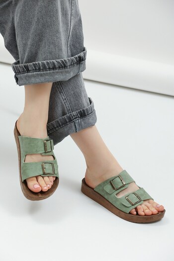 SWORD Unisex Orthopedic Sole Slippers Double Banded Buckle Daily Comfortable Home and Outdoor Slippers