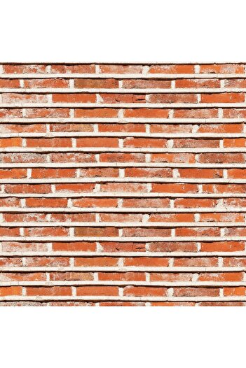 media Photo wallpaper Thin brick wall red and orange, 300 x 250 cm
