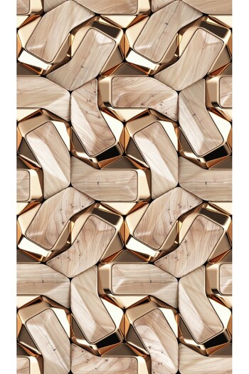 media Abstract 3D gold sticker, 135 x 225 cm