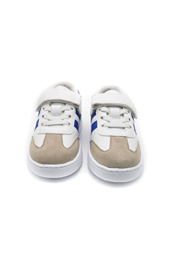 KU&PA SHOES RAMBA DERİ GÖRÜNÜMLÜ MESH ASTARLI ÇOCUK SNEAKER - MAVİ - 4004 - 31