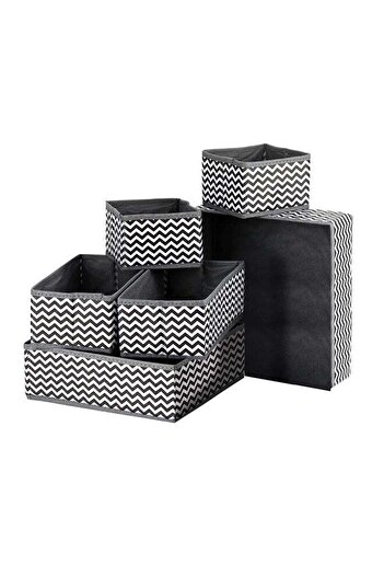 Generic 6-Piece Foldable Closet Organizer Grey/White