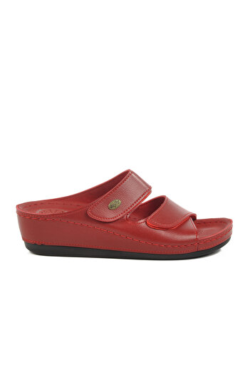 Aspor Red Anatomical Women's Wedge Heel Slippers