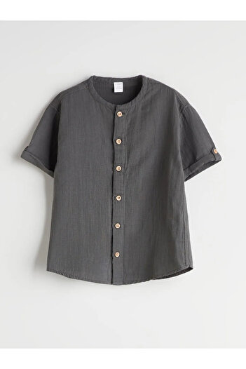 LC Waikiki Lcw kids gray basic boy's shirt and shorts set of 2