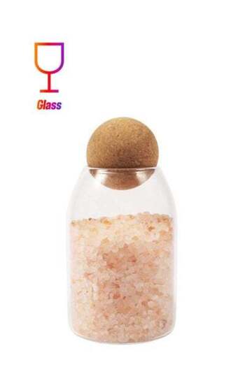 HALAMODO Glass Storage Jar with Cork Ball Clear/Brown 800ml
