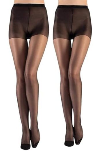 Glamroot Women's/Girls's High Waist Pantyhose Sheer Tights Stockings (BLACK/BLACK)