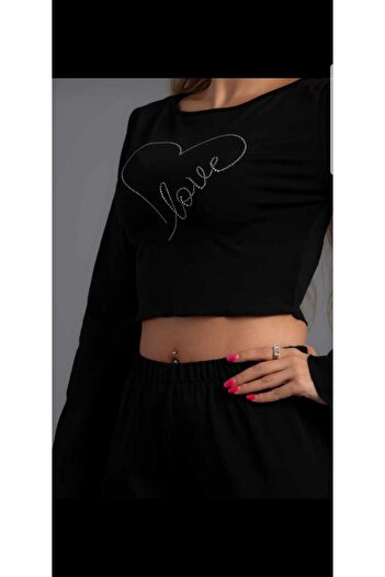 ESPOİRPLUS Bottom Top Set Spanish Model Top Short with Stone Details