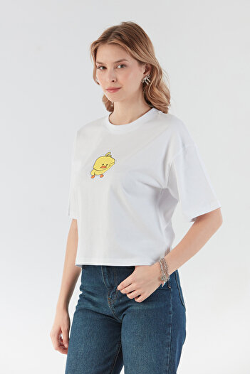 Fulla Moda Μπλουζάκι με κοντό μανίκι με στάμπα Chick
