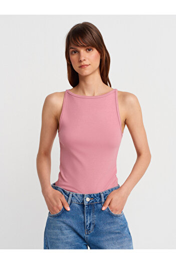 Dilvin 21048 Halter Neck Top-Rose