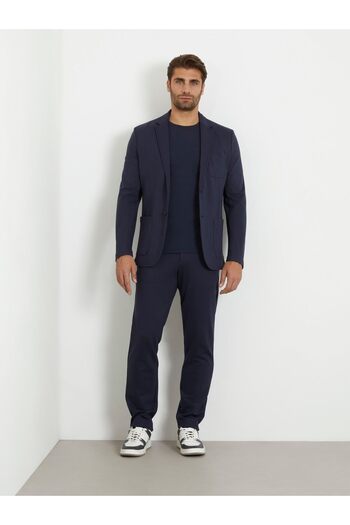 Guess Men's Flexible Standard Fit Navy Blue Trousers