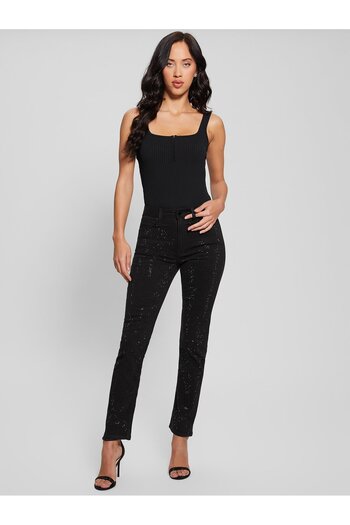 Guess Normal Bel Slim Fit Siyah Kadın Pantolon W4RA16WFXDA-JBLK