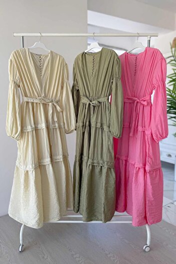 Ka Hijab Sicilya Elbise - Yeşil