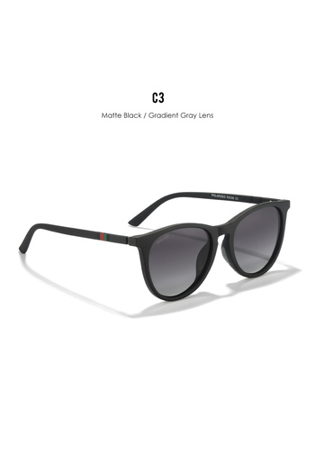 Choice1 C3 Gradient Gray KDEAM Round Shaped Oversized Sunglasses Women The Polarized Lens & Flexible Rubber