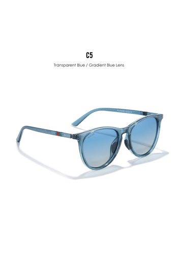 Choice6 C5 Gradient Blue KDEAM Round Shaped Oversized Sunglasses Women The Polarized Lens & Flexible Rubber