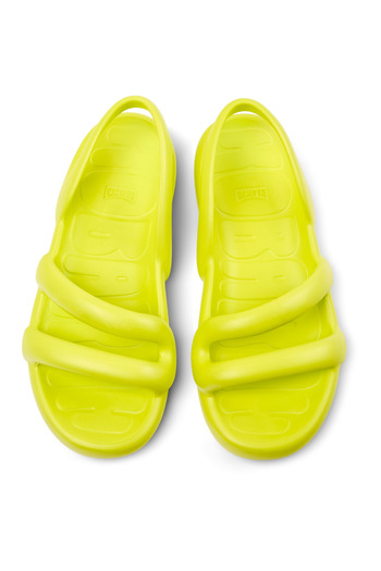 CAMPER Men's Summer Yellow Sandals, Hook And Loop Lightweight Soft Sole Comfort Kobarah Flat