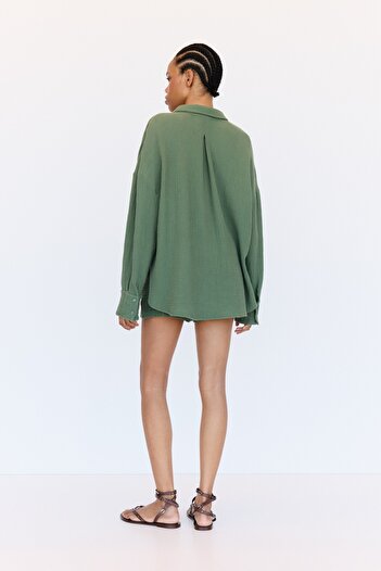Pull & Bear Rustik dokulu gömlek