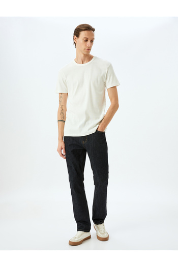 Koton White Crew Neck T-Shirt