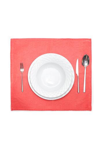 Missi Washed Coral Denim Cotton American Service - Set of 2