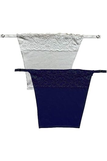 Glamroot Women's Cotton Camisole Cleavage Cover Clip-on Mock Lace Camisecret - Set of 2